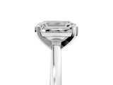 White gold Emerald Solitaire Diamond Engagement Ring with Four-Prong Setting on a Classic Band_39