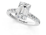 White gold Emerald Solitaire Diamond Engagement Ring with Pavé Band and Six-Prong Setting_60