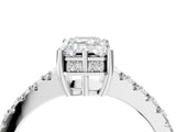 White gold Emerald Solitaire Diamond Engagement Ring with Pavé Band and Six-Prong Setting_60