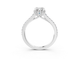 White gold Emerald Solitaire Diamond Engagement Ring with Pave Band and Six-Prong Setting_85