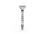 White gold Emerald Solitaire Diamond Pavé Band with Four-Prong Setting_68