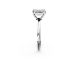 White gold Emerald Solitaire Diamond Ring with 4-Prong Setting on a Classic Band_5