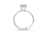 White gold Emerald Solitaire Diamond Ring with 4-Prong Setting on a Classic Band_6