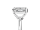 White gold Emerald Solitaire Diamond Ring with 4-Prong Setting on a Classic Band_8