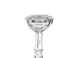 White gold Emerald Solitaire Diamond Ring with Bamboo Band and Four-Prong Setting_88