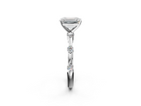 White gold Emerald Solitaire Diamond Ring with Bezel Set Side Stones and Prong Setting_43