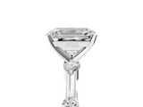 White gold Emerald Solitaire Diamond Ring with Bezel Set Side Stones and Prong Setting_46