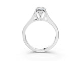 White gold Emerald Solitaire Diamond Ring with Cathedral Band and Four-Prong Setting_69
