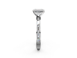 White gold Emerald Solitaire Diamond Ring with Channel-Set Baguette Band and Four-Prong Setting_115