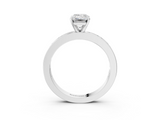 White gold Emerald Solitaire Diamond Ring with Channel-Set Baguette Band and Four-Prong Setting_116
