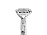 White gold Emerald Solitaire Diamond Ring with Channel-Set Baguette Band and Four-Prong Setting_124