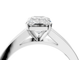 White gold Emerald Solitaire Diamond Ring with Channel-Set Band and Four-Prong Setting_42