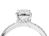 White gold Emerald Solitaire Diamond Ring with Channel Set Band and Six-Prong Setting_55
