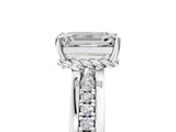 White gold Emerald Solitaire Diamond Ring with Channel Set Band and Six-Prong Setting_56