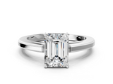 White gold Emerald Solitaire Diamond Ring with Four-Prong Setting and Classic Band_35