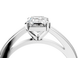 White gold Emerald Solitaire Diamond Ring with Four-Prong Setting and Classic Band_39