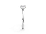 White gold Emerald Solitaire Diamond Ring with Four-Prong Setting on a Plain Band_22
