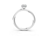 White gold Emerald Solitaire Diamond Ring with Four-Prong Setting on a Plain Band_23
