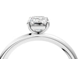White gold Emerald Solitaire Diamond Ring with Four-Prong Setting on a Plain Band_24