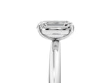 White gold Emerald Solitaire Diamond Ring with Four-Prong Setting on a Plain Band_25