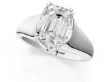 White gold Emerald Solitaire Diamond Ring with Six-Prong Cathedral Setting_33