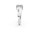 White gold Emerald Solitaire Diamond Ring with Six-Prong Cathedral Setting_33