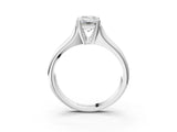 White gold Emerald Solitaire Diamond Ring with Six-Prong Cathedral Setting_35