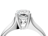 White gold Emerald Solitaire Diamond Ring with Six-Prong Cathedral Setting_35
