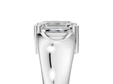 White gold Emerald Solitaire Diamond Ring with Six-Prong Cathedral Setting_37