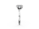 White gold Emerald Solitaire Diamond Ring with Six-Prong Setting and Tapered Band_25