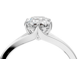 White gold Emerald Solitaire Diamond Ring with Six-Prong Setting and Tapered Band_28