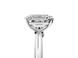 White gold Emerald Solitaire Diamond Ring with Six-Prong Setting on a Classic Band 5