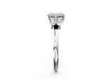 White gold Emerald Solitaire Diamond Ring with Six-Prong Setting on a Classic Band_5