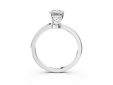 White gold Emerald Solitaire Diamond Ring with Six-Prong Setting on a Classic Band_6