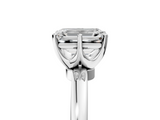 White gold Emerald Solitaire Diamond Ring with Six-Prong Setting on a Classic Band_8