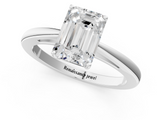 White gold Emerald Solitaire Diamond Ring with Split Shank and Four-Prong Setting_21