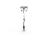 White gold Emerald Solitaire Diamond Ring with Split Shank and Four-Prong Setting_22