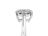 White gold Emerald Solitaire Diamond Ring with Split Shank and Four-Prong Setting_25
