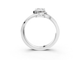 White gold Emerald Solitaire Diamond Ring with Split Shank and Prong Setting_143