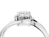 White gold Emerald Solitaire Diamond Ring with Split Shank and Prong Setting_156