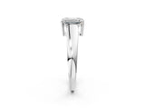 White gold Emerald Solitaire Diamond Ring with Tapered Band and Four-Prong Setting_49