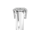 White gold Emerald Solitaire Diamond Ring with Tapered Band and Four-Prong Setting_52