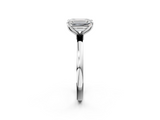 White gold Emerald Solitaire Diamond Ring with Thin Band and Four-Prong Setting_5