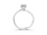 White gold Emerald Solitaire Diamond Ring with Thin Band and Four-Prong Setting_6