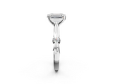 White gold Emerald Solitaire Diamond Twisted Band with Four-Prong Setting_89