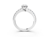 White gold Emerald Solitaire Diamond with Pavé Band and Four-Prong Setting_72