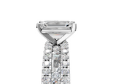 White gold Emerald Solitaire Diamond with Pave and Channel Set Band_129