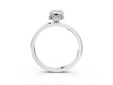 White gold Emerald Solitaire Engagement Ring with Cathedral Band and Four-Prong Setting_64