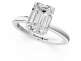 White gold Emerald Solitaire Engagement Ring with Cathedral Band and Four-Prong Setting_64