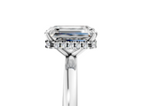 White gold Emerald Solitaire Engagement Ring with Cathedral Band and Four-Prong Setting_66